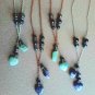 Crystal Heart Dangle Shungite Hematite Black Tourmaline Necklace Red Copper Chain