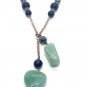 Crystal Heart Dangle Shungite Hematite Black Tourmaline Necklace Red Copper Chain