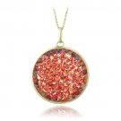 Crystal Ice Red Magma Crystal Rocks Necklace Made with Swarovski Elements PGBR13379RM