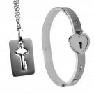 Cuffed Locking Bracelet, Key Necklace Tungsten Steel XRAF916