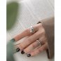 Cute Mini Bear Heart 925 Sterling Silver Adjustable Ring Rhodium