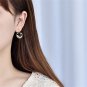 CZ Babysbreath Flower Circle Sweet 925 Sterling Silver Dangling Earrings Silver