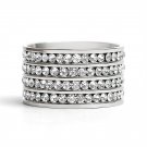 CZ Eternity Quadruple Stainless Steel Ring - ZRJ9009