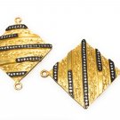CZ Gold Plated Connectors; Bracelet Connector; JewelDIY Jewelry Bulk Charms 42x35mm Default Title