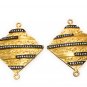 CZ Gold Plated Connectors; Bracelet Connector; JewelDIY Jewelry Bulk Charms 42x35mm Default Title