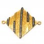 CZ Gold Plated Connectors; Bracelet Connector; JewelDIY Jewelry Bulk Charms 42x35mm Default Title