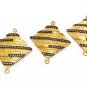 CZ Gold Plated Connectors; Bracelet Connector; JewelDIY Jewelry Bulk Charms 42x35mm Default Title