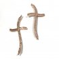 CZ Micro Pave CrSilver Cross Bracelet Connector Jewelry Findings for DIY Jewelry Making 1 Pc Gold