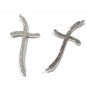 CZ Micro PavSilver Cross Bracelet Connector Jewelry Findings for DIY Jewelry Making 1 Pc Platinum