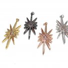 CZ Micro Pave North Star Charm; Pave Charms; Jewelry Findings;Bulk Charms 53.4x17.1x3mm 1 Pc Gold