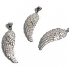 CZ Micro Pave Sterling Silver Wing PendMemorial Gift Sympathy Gift Remembrance Gift Default Title