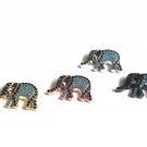 CZ Micro Pave Turquoise ElephantJewelry Findings for Jewelry Making Bulk Beads 18.5x11x4.5mm Gold