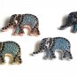 CZ Micro Pave Turquoise ElephantJewelry Findings for Jewelry Making Bulk Beads 18.5x11x4.5mm Gold