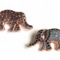 CZ Micro Pave Turquoise ElephantJewelry Findings for Jewelry Making Bulk Beads 18.5x11x4.5mm Gold