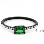 DA010 - IP Black(Ion Plating) Stainless Steel Ring with AAA Grade CZ in Emerald