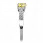 DA021 - High polished (no plating) Stainless Steel Ring with AAA Grade CZ in Topaz
