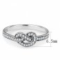 DA053 - High polished (no plating) Stainless Steel Ring with AAA Grade CZ in Clear