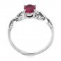 DA119 - High polished (no plating) Stainless Steel Ring with AAA Grade CZ in Ruby