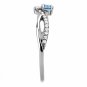 DA120 - High polished (no plating) Stainless Steel Ring with AAA Grade CZ in Sea Blue