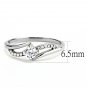 DA144 - High polished (no plating) Stainless Steel Ring with AAA Grade CZ in Clear