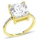 DA172 - IP Gold(Ion Plating) Stainless Steel Ring with AAA Grade CZ in Clear