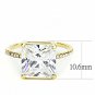 DA172 - IP Gold(Ion Plating) Stainless Steel Ring with AAA Grade CZ in Clear