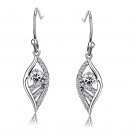 DA178 - High polished (no plating) Stainless Steel Earrings with AAA Grade CZ in Clear Default Title