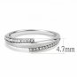 DA234 - High polished (no plating) Stainless Steel Ring with AAA Grade CZ in Clear