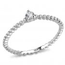 DA343 - No Plating Stainless Steel Ring with AAA Grade CZ in Clear
