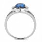 DA349 - High polished (no plating) Stainless Steel Ring with Top Grade Crystal in Montana