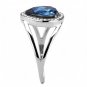 DA349 - High polished (no plating) Stainless Steel Ring with Top Grade Crystal in Montana