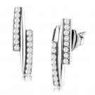 DA369 - High polished (no plating) Stainless Steel Earrings with AAA Grade CZ in Clear Default Title