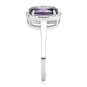 DA385 - High polished (no plating) Stainless Steel Ring with AAA Grade CZ in Amethyst