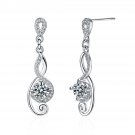 Dangle Drop Earrings Twist Jewelry Crystal Earrings for Women Silver
