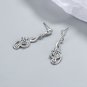 Dangle Drop Earrings Twist Jewelry Crystal Earrings for Women Silver