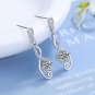 Dangle Drop Earrings Twist Jewelry Crystal Earrings for Women Silver