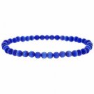 Dark Blue Cat's Eye 4mm Bead Beaded Stretch Bracelet B9076DBL