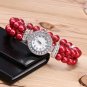 Delicate Small Dial Casual Watch With Round Diamond Decoration pink