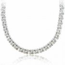 Designer Sterling Silver Simulated Diamond CZ Basket Weave Necklace 2533
