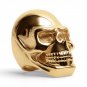 Detailed 18K Gold Plated Grinning Skull Stainless Steel Ring - SCR4110