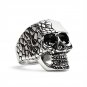 Detailed Cracking Skull Stainless Steel Ring - SCR4081