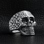 Detailed Cracking Skull Stainless Steel Ring - SCR4081