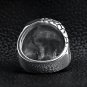 Detailed Cracking Skull Stainless Steel Ring - SCR4081