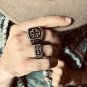 Detailed Cross Stainless Steel Ring - SCR2220