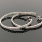 Diamond Hoop Earrings; Sterling Silver Pave Diamond Earrings; Silver Hoop Earrings
