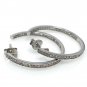 Diamond Hoop Earrings; Sterling Silver Pave Diamond Earrings; Silver Hoop Earrings