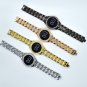 Diamond LED new Korean version simple steel strap LED ladies watch silver