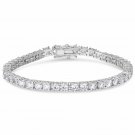 Dolce Giavonna Ladies .925 Sterling Silver Cubic Zirconia 4-mm Tennis Bracelet Default Title