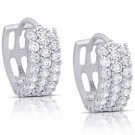 Dolce Giavonna Sterling Silver CZ Hoop Earrings Default Title
