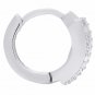 Dolce Giavonna Sterling Silver CZ Hoop High Polish Earrings Default Title